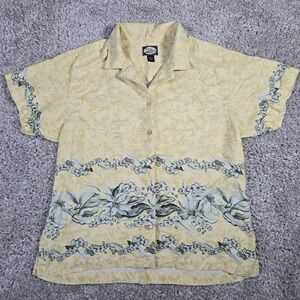 Tommy Bahama Women Silk Floral‎ Shirt Size Large Beach Resort Vacation Casual